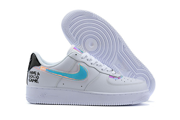 Women's Air Force 1 Low Top White/Aqua Shoes 095 Women's Air Force 1 Low Top White/Aqua Shoes 095